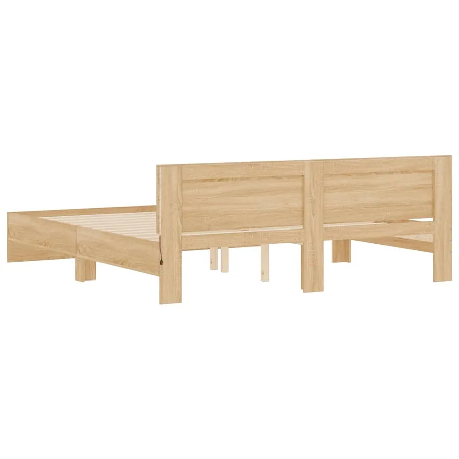 Cadre de lit avec LED sans matelas chêne sonoma 180x200 cm - 9
