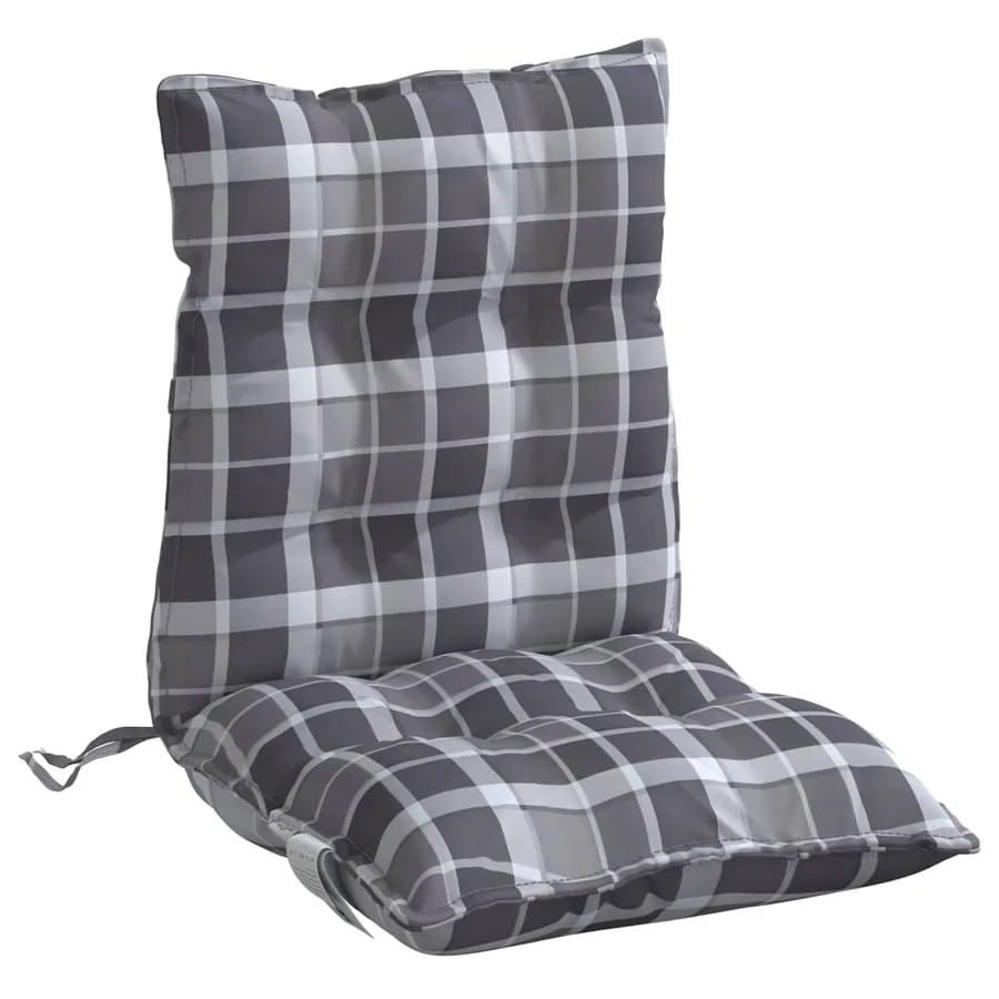 Coussins de chaise à dossier bas lot de 4 motif à carreaux gris - 5