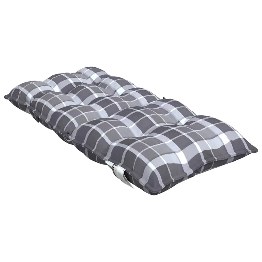 Coussins de chaise à dossier bas lot de 4 motif à carreaux gris - 6