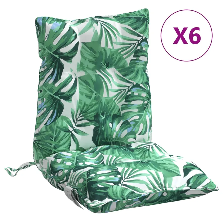 Coussins de chaise à dossier bas lot de 6 modèle de feuille - 2