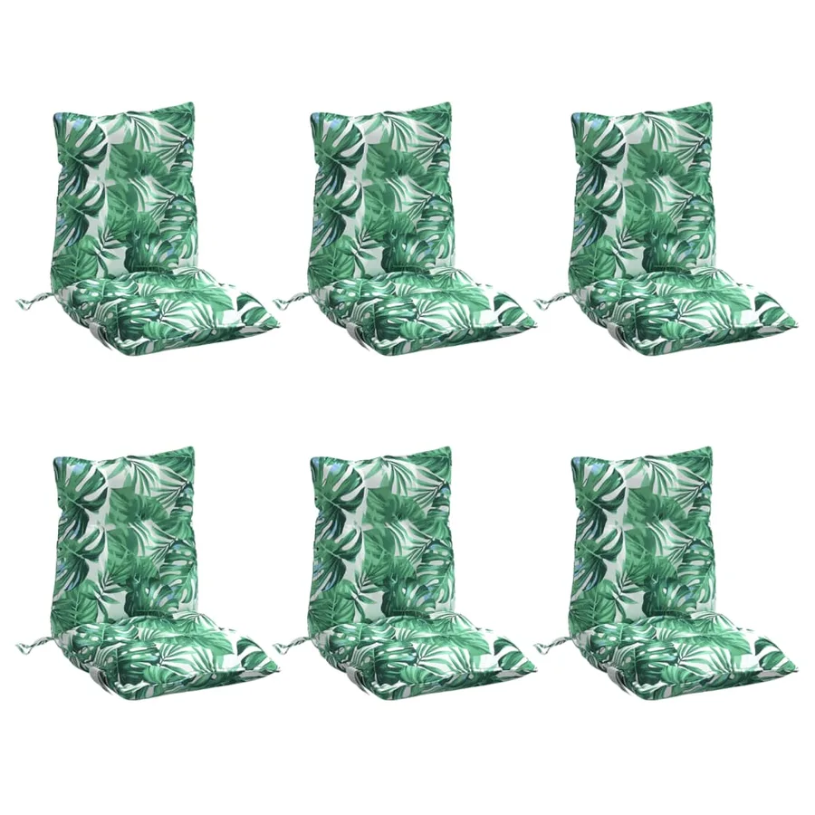 Coussins de chaise à dossier bas lot de 6 modèle de feuille - 3