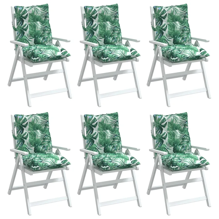 Coussins de chaise à dossier bas lot de 6 modèle de feuille - 4