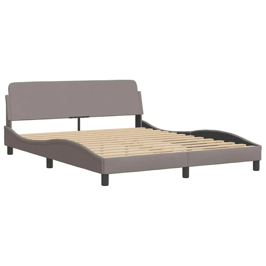Lit avec matelas Dover taupe 160x200 cm tissu - 4