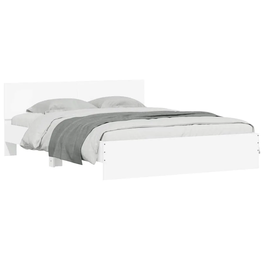 Cadre de lit avec LED sans matelas blanc 150x200 cm - 3