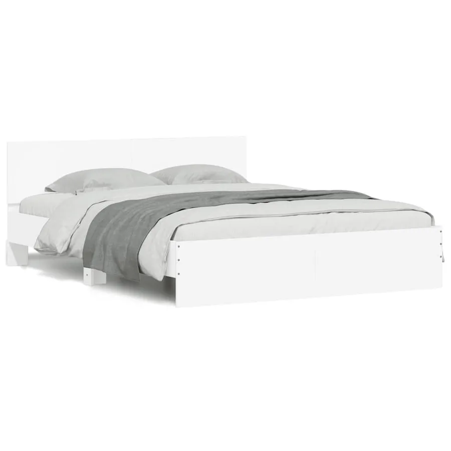 Cadre de lit avec LED sans matelas blanc 150x200 cm - 5