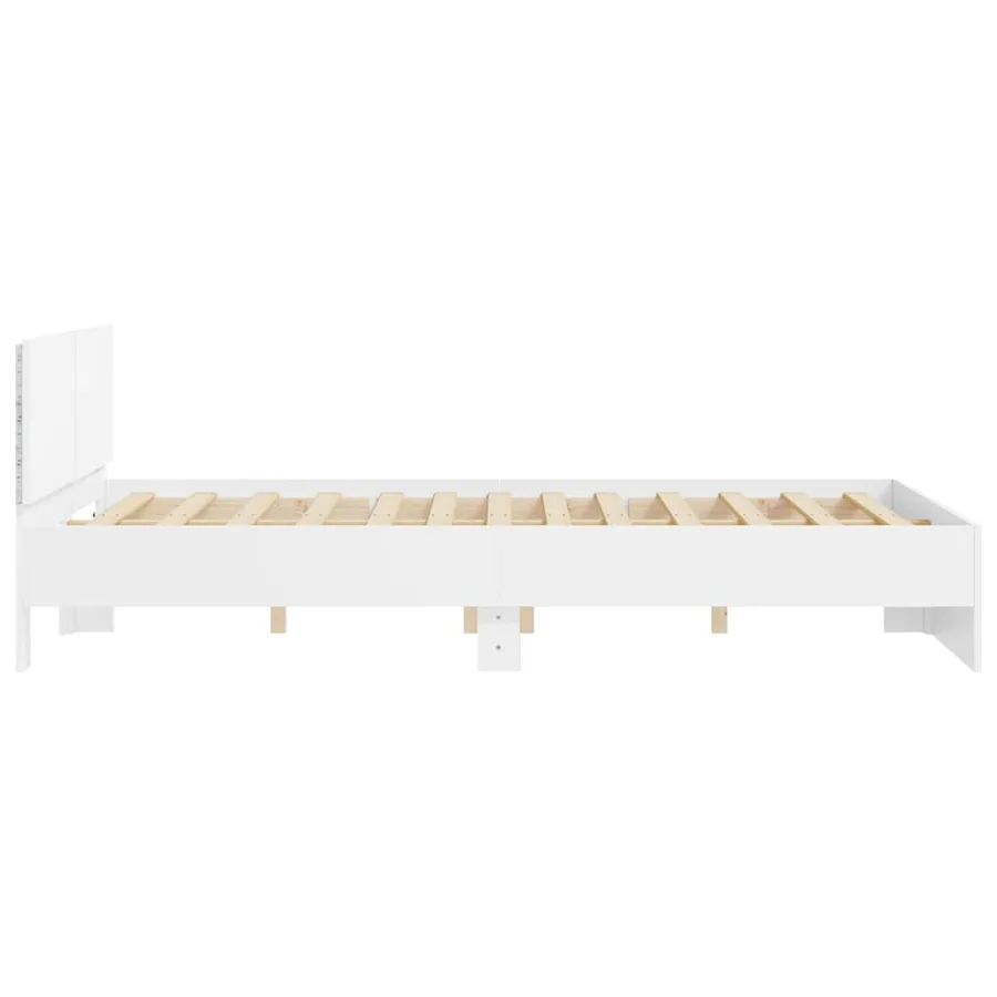 Cadre de lit avec LED sans matelas blanc 150x200 cm - 8