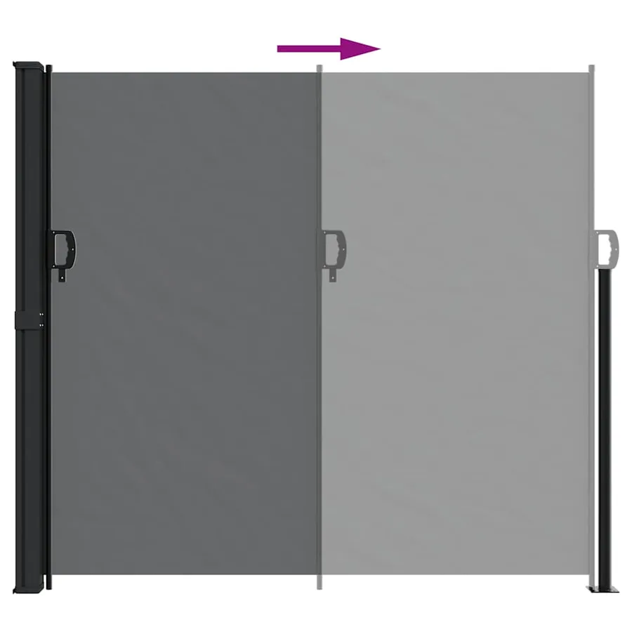 Auvent latéral rétractable noir 180x600 cm - 5