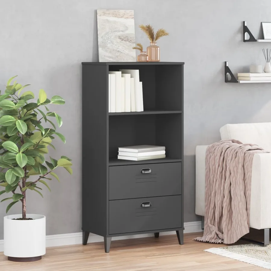Bibliothèque VIKEN gris anthracite 60x35x123 cm bois ingénierie - 3