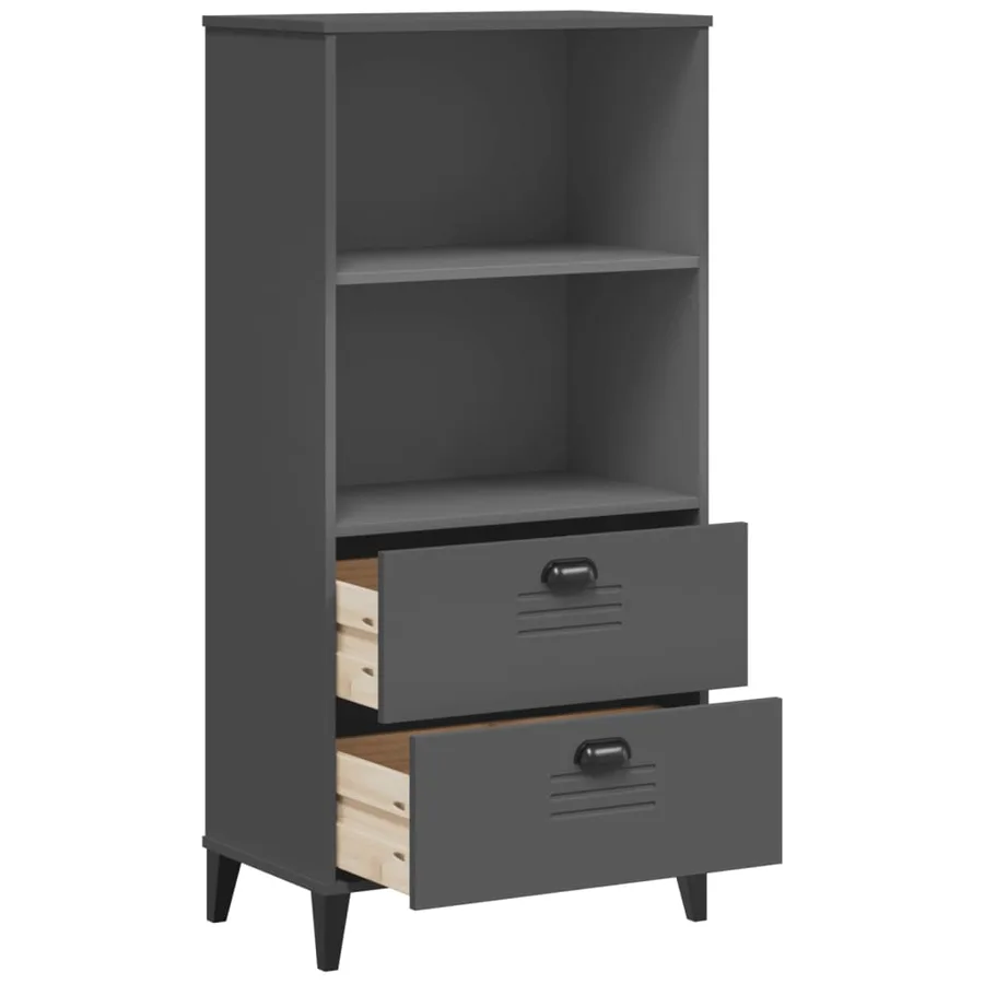 Bibliothèque VIKEN gris anthracite 60x35x123 cm bois ingénierie - 5