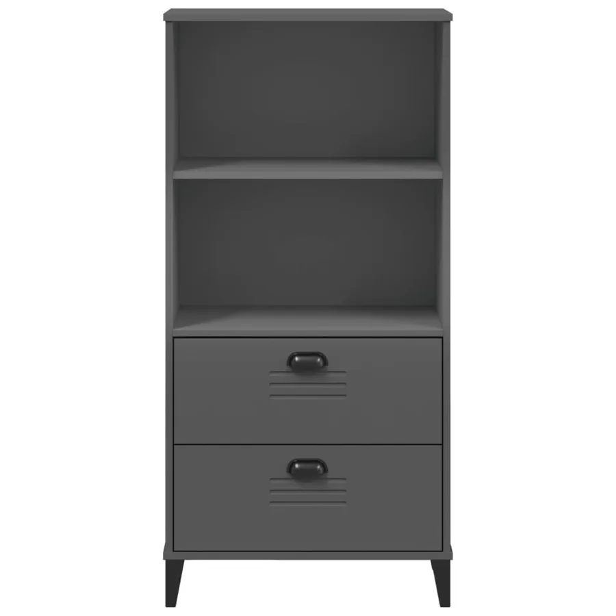 Bibliothèque VIKEN gris anthracite 60x35x123 cm bois ingénierie - 6
