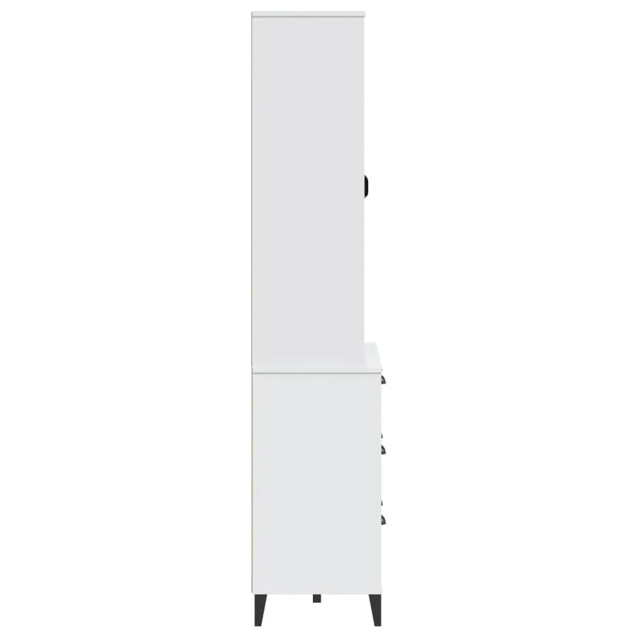 Buffet VIKEN blanc 80x40x190 cm bois massif de pin - 6