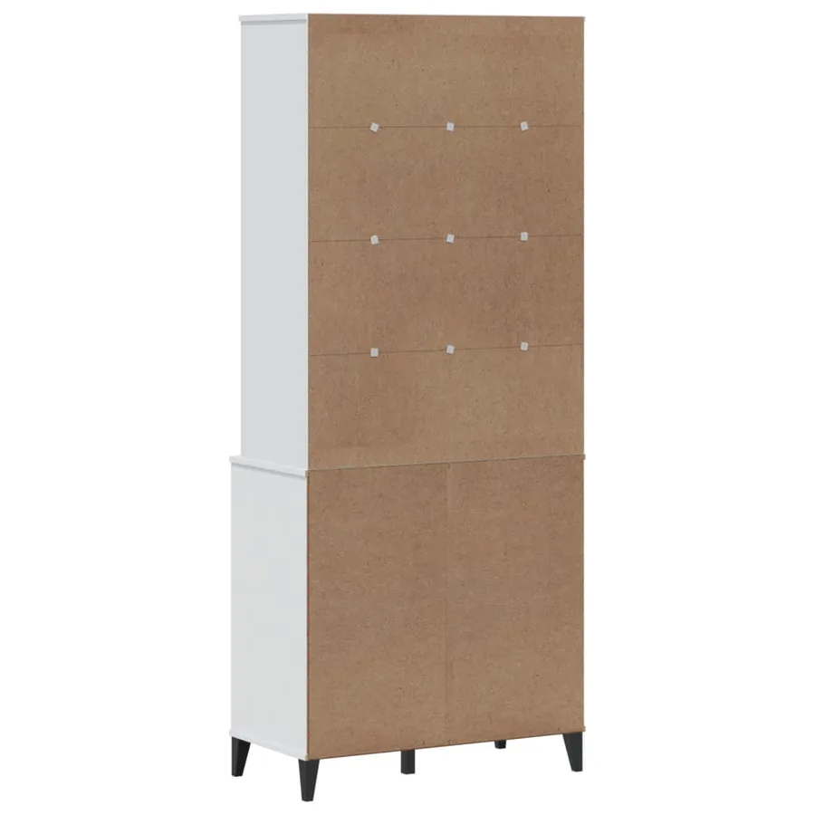 Buffet VIKEN blanc 80x40x190 cm bois massif de pin - 7