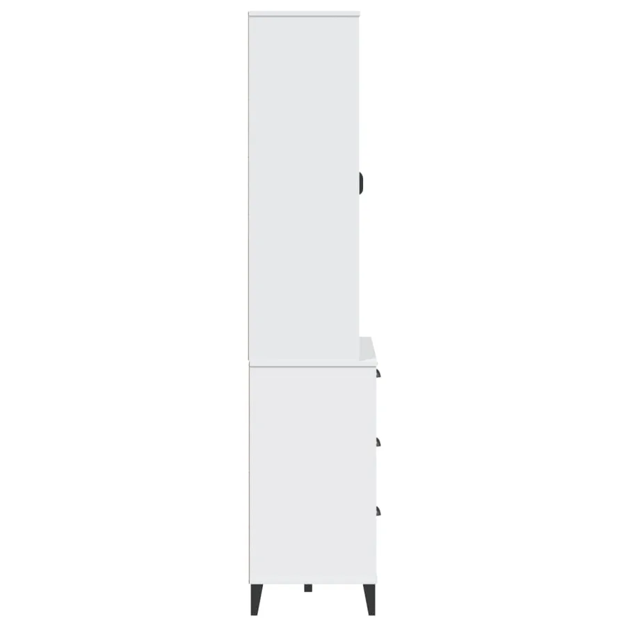 Buffet VIKEN blanc 80x40x190 cm bois massif de pin - 6