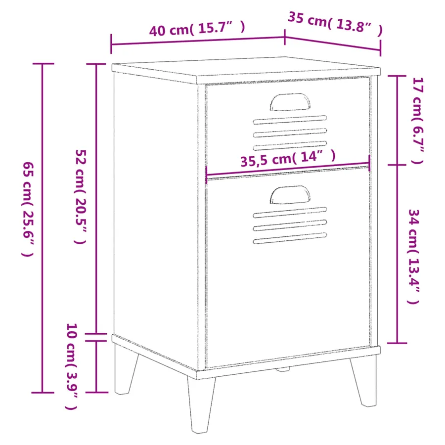 Table de chevet VIKEN blanc bois d'ingénierie - 10