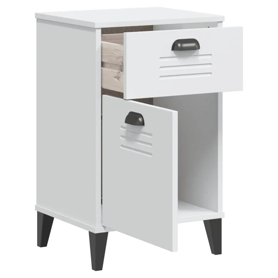 Table de chevet VIKEN blanc bois d'ingénierie - 5