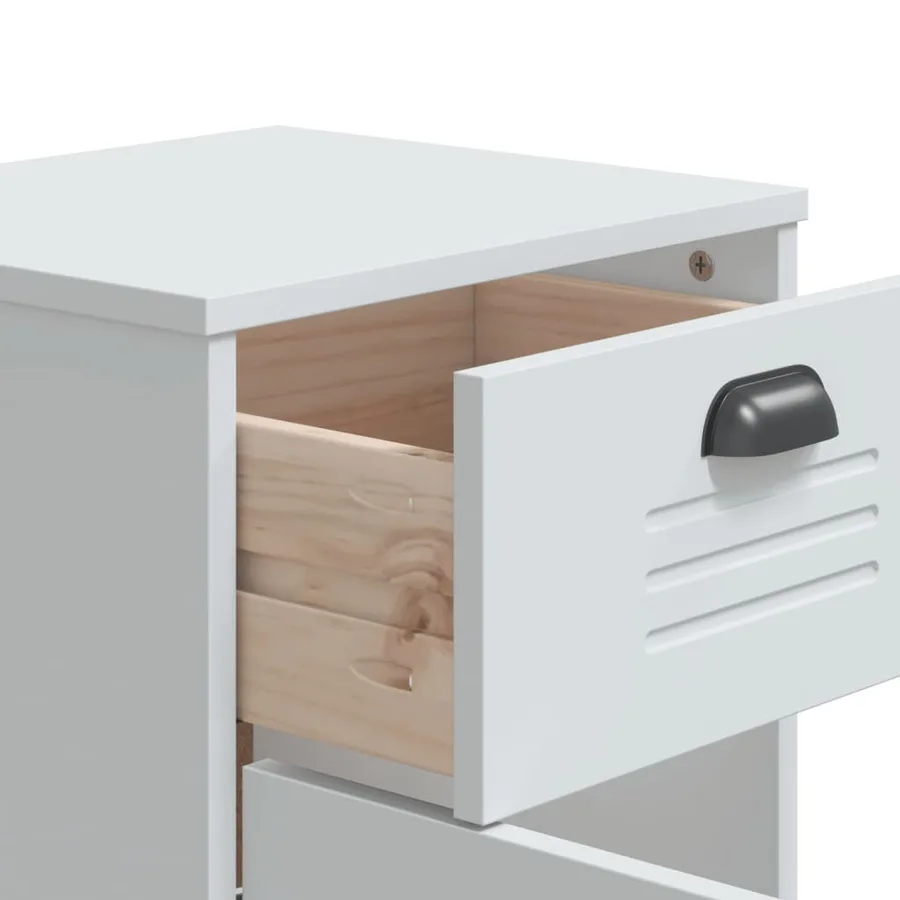 Table de chevet VIKEN blanc bois d'ingénierie - 9
