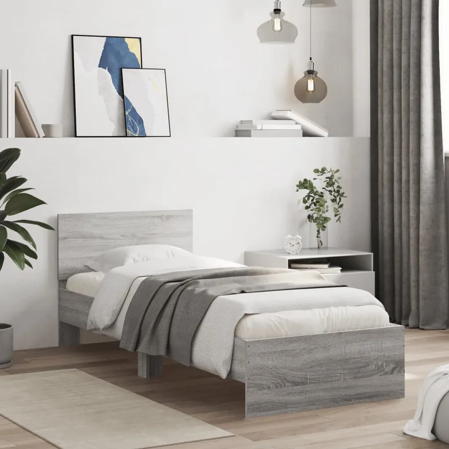 Cadre de lit sans matelas avec tête de lit 90x200 cm