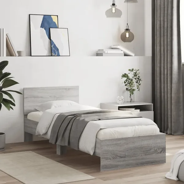 Cadre de lit sans matelas avec tête de lit 90x200 cm