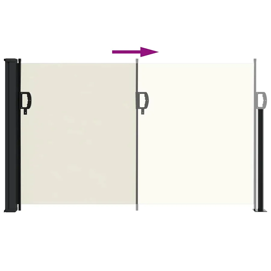 Auvent latéral rétractable crème 120x600 cm - 5