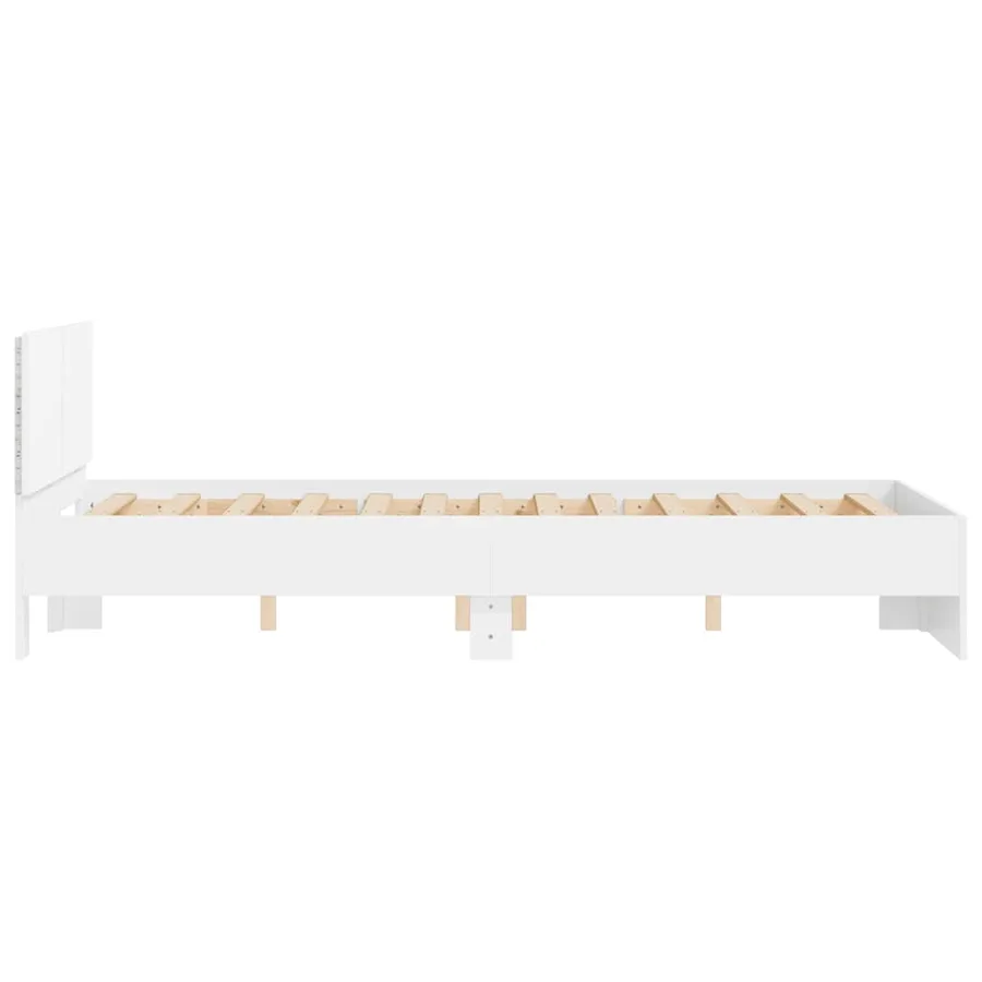 Cadre de lit avec tête de lit et LED blanc 140x200 cm - 8