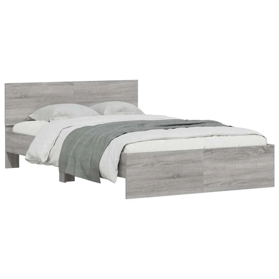 Cadre de lit avec tête de lit et LED sonoma gris 140x200 cm - 5