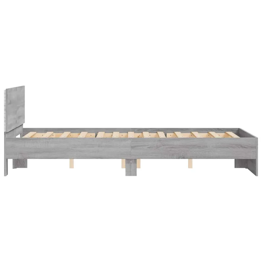 Cadre de lit avec tête de lit et LED sonoma gris 140x200 cm - 8