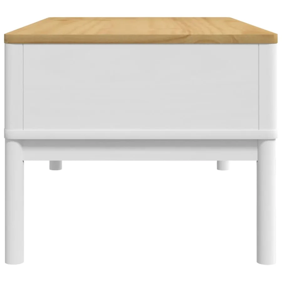 Table basse FLORO blanc 99x55,5x45 cm bois massif de pin - 6