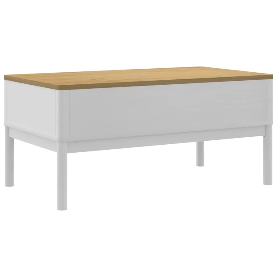Table basse FLORO blanc 99x55,5x45 cm bois massif de pin - 7
