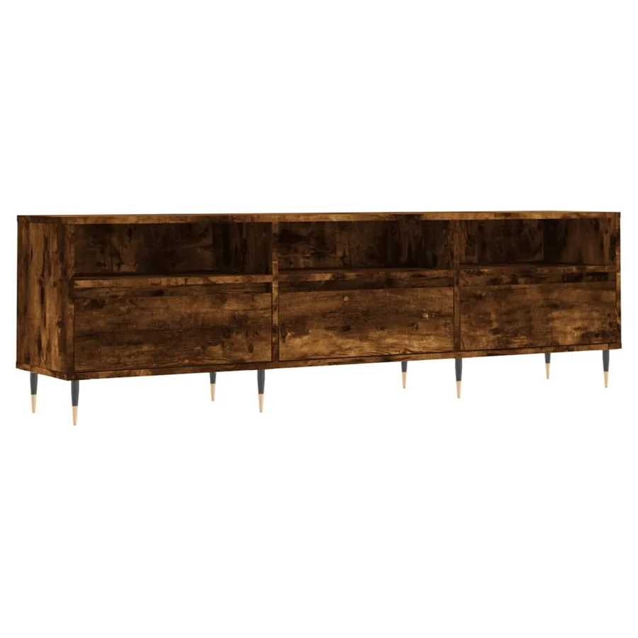 Meuble TV chêne fumé 150x30x44,5 cm bois d'ingénierie - 2