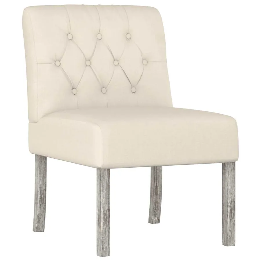 Fauteuil sans accoudoirs lin design de boutons - 2