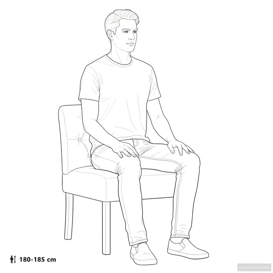 Fauteuil sans accoudoirs lin design de boutons - 9