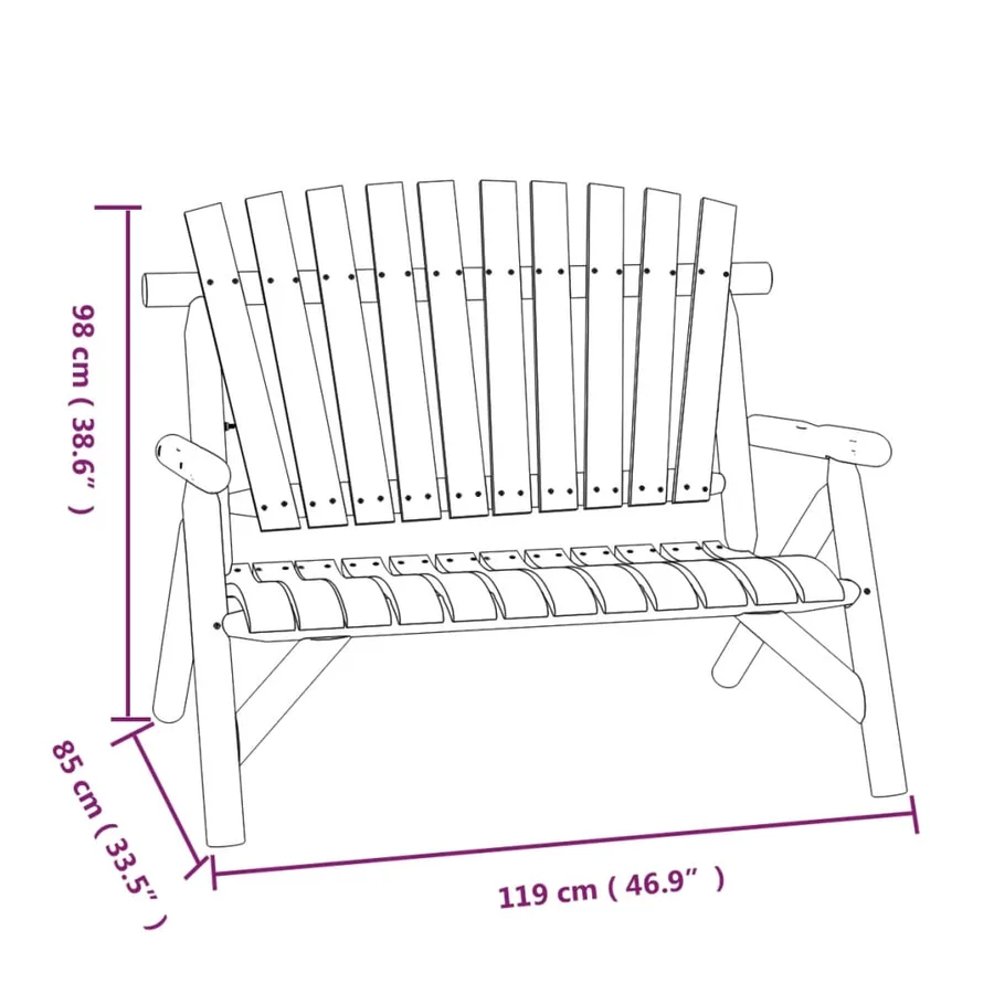 Ensemble de salon de jardin 3 pcs bois massif d'épicéa - 6