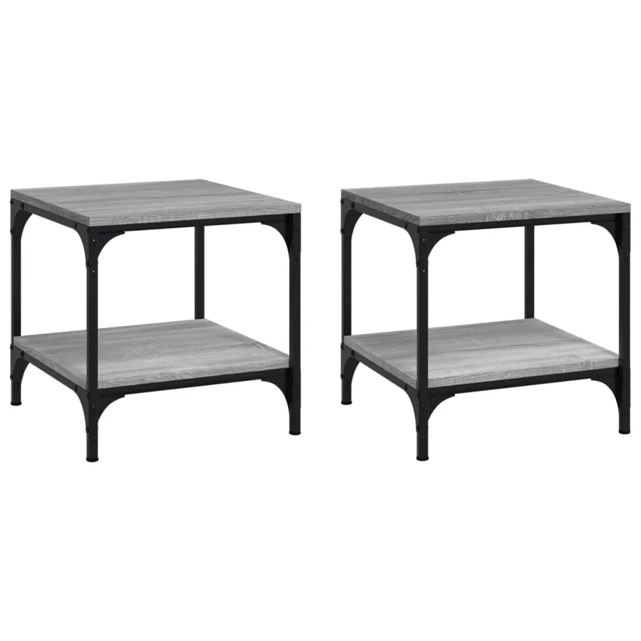 Tables d'appoint 2pcs Sonoma gris 40x40x40 cm Bois d'ingénierie - 2