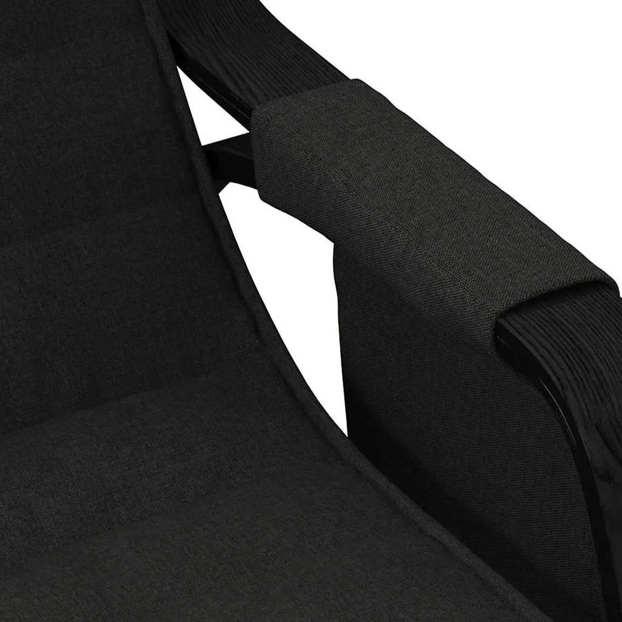 Chaise à bascule Noir Tissu - 6