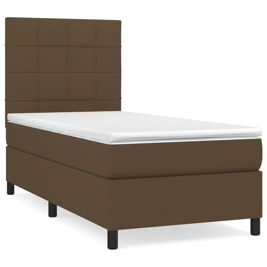 Sommier à lattes de lit avec matelas Marron foncé 100x200 cm - 2