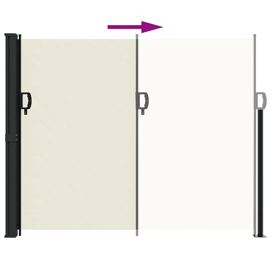 Auvent latéral rétractable crème 160x600 cm - 5