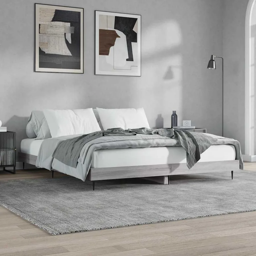 Cadre de lit sans matelas sonoma gris 140x200 cm - 4