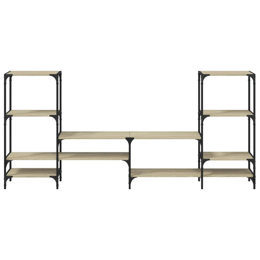 Meuble TV chêne sonoma 206,5x28,5x95 cm bois d'ingénierie - 5