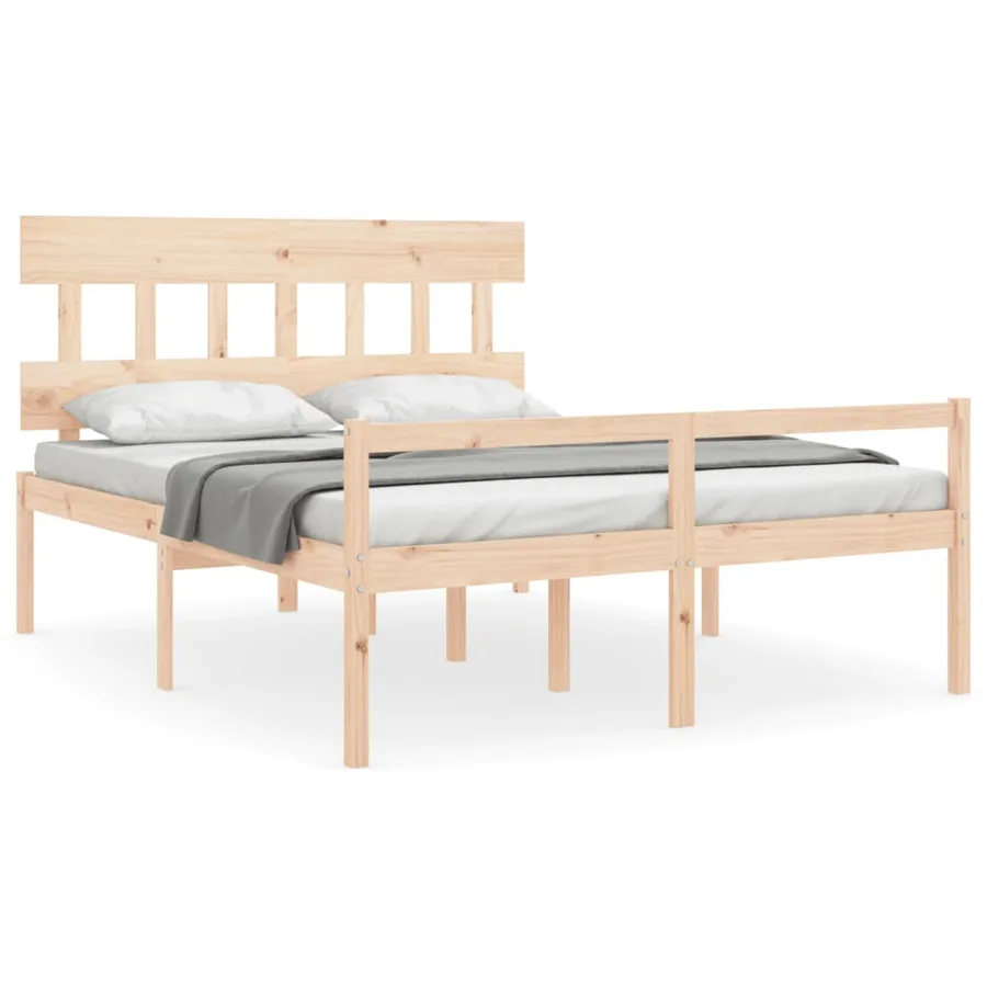 Lit pour personne âgée sans matelas 160x200 cm bois massif - 2