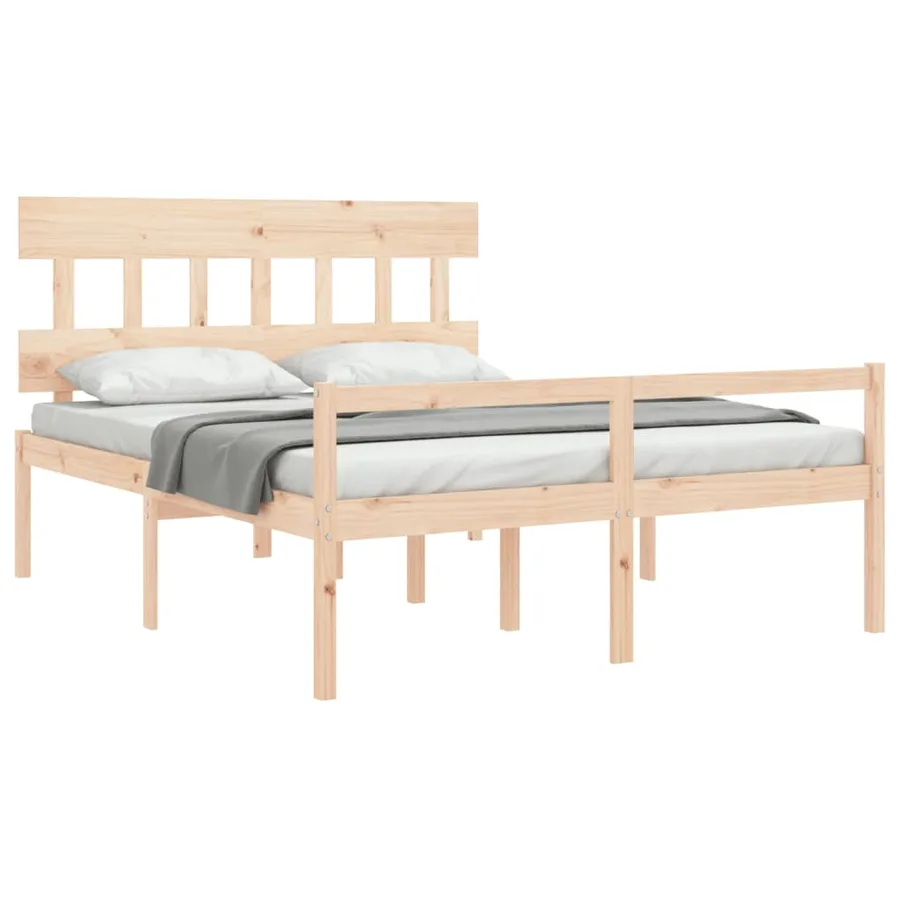 Lit pour personne âgée sans matelas 160x200 cm bois massif - 4