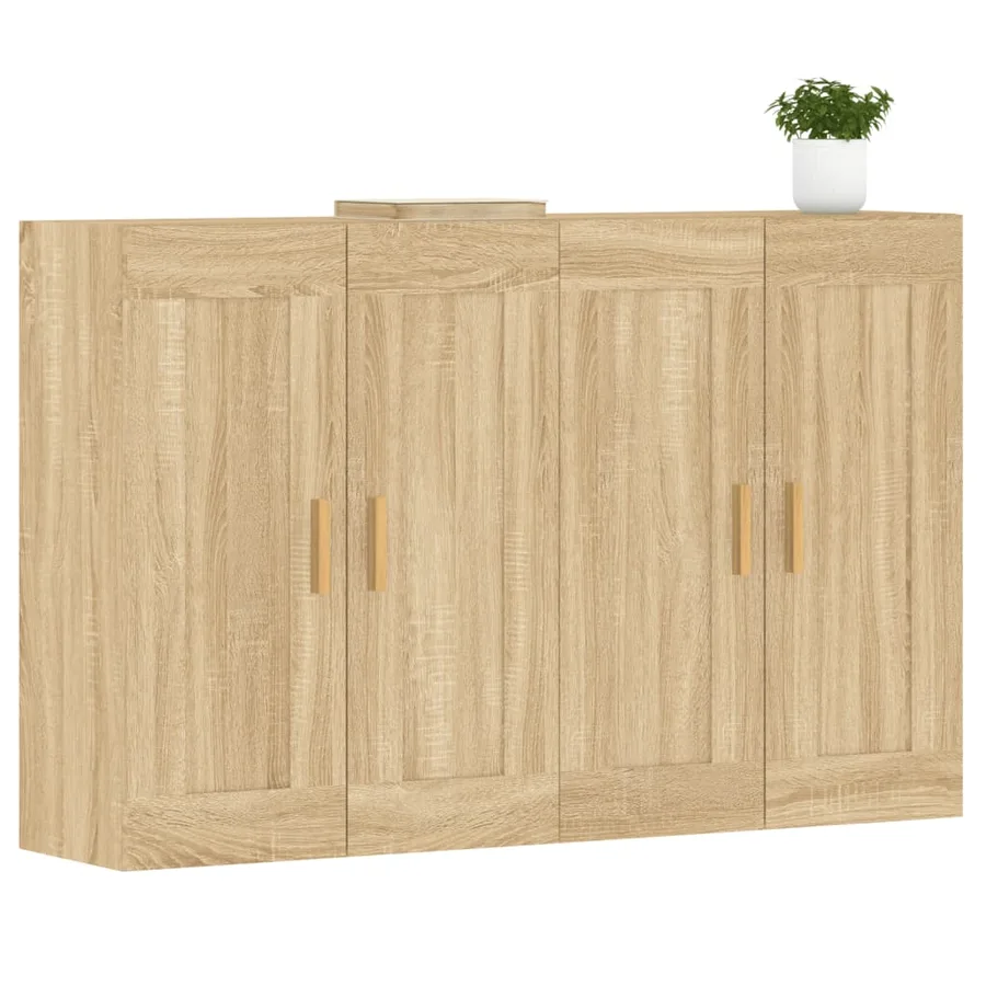 Armoires murales 2 pcs chêne sonoma bois d'ingénierie - 3