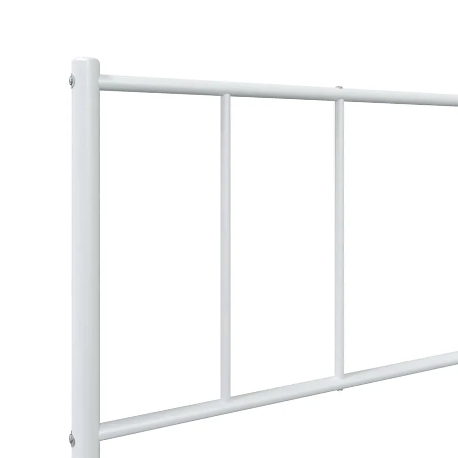 Cadre de lit métal sans matelas et tête de lit blanc 107x203 cm - 9