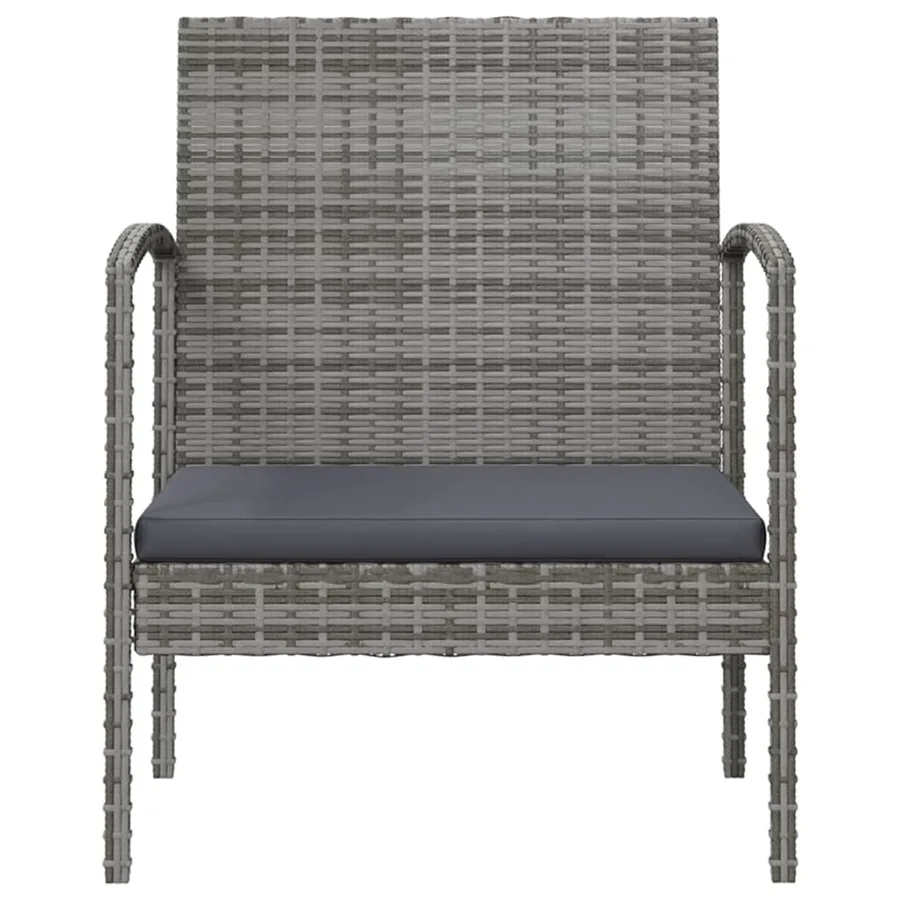 Salon de jardin 8 pcs avec coussins résine tressée gris - 7