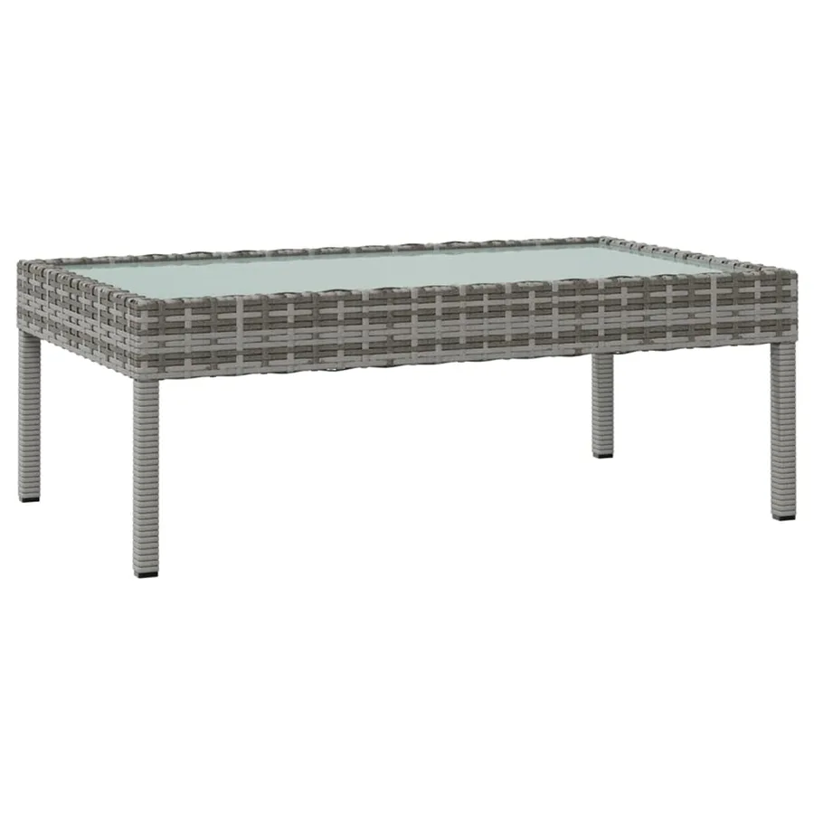 Salon de jardin 8 pcs avec coussins résine tressée gris - 9