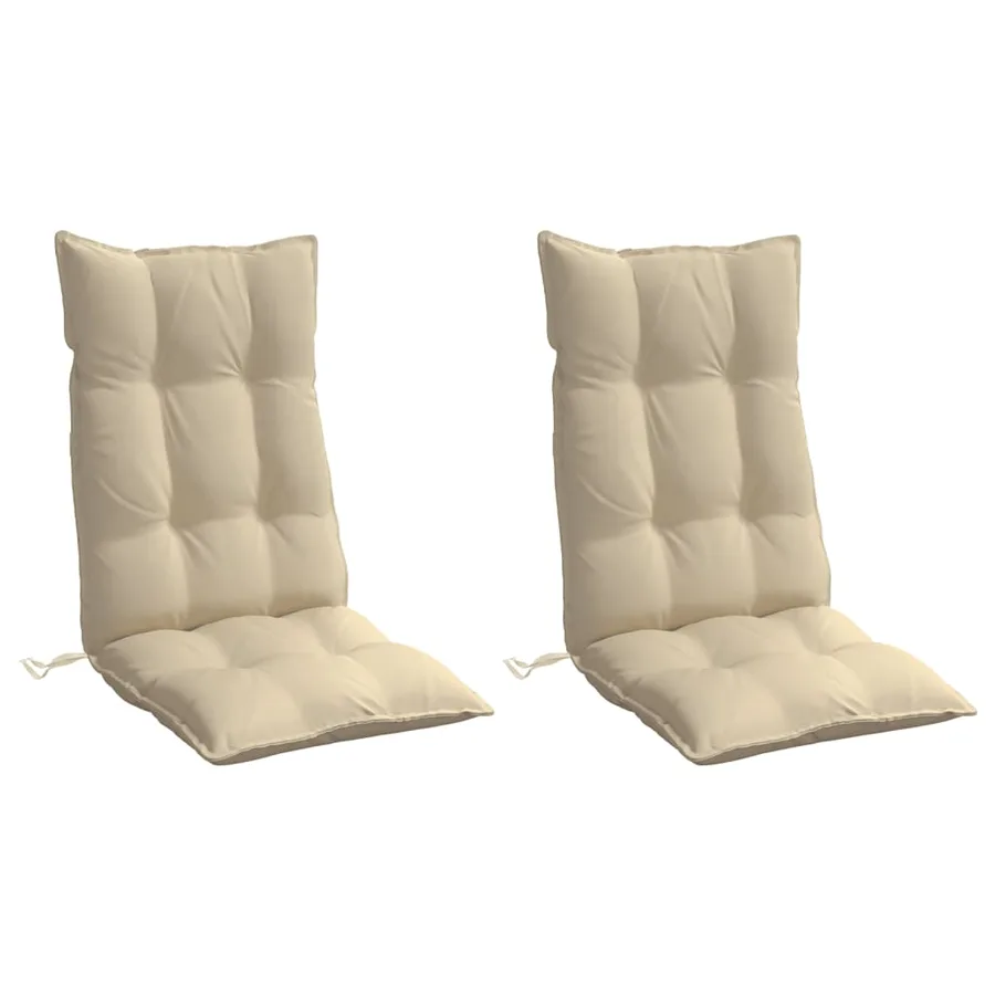 Coussins de chaise à dossier haut lot de 2 beige tissu oxford - 3