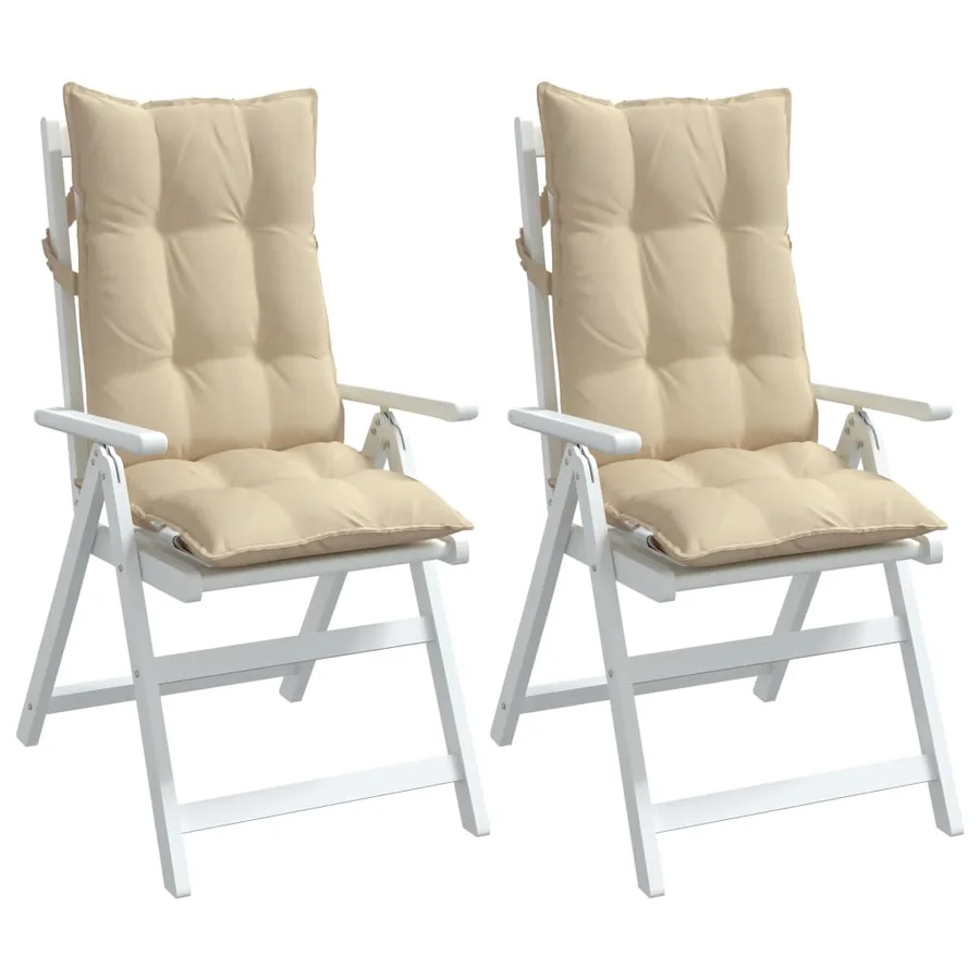 Coussins de chaise à dossier haut lot de 2 beige tissu oxford - 4