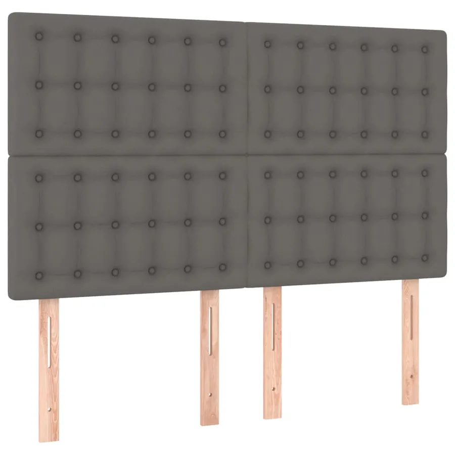 Cadre de lit sans matelas gris 140x190 cm similicuir - 9