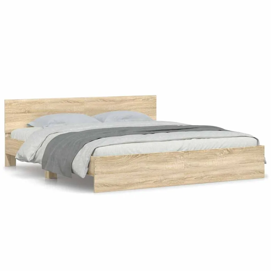 Cadre de lit sans matelas chêne sonoma 200x200 cm - 2