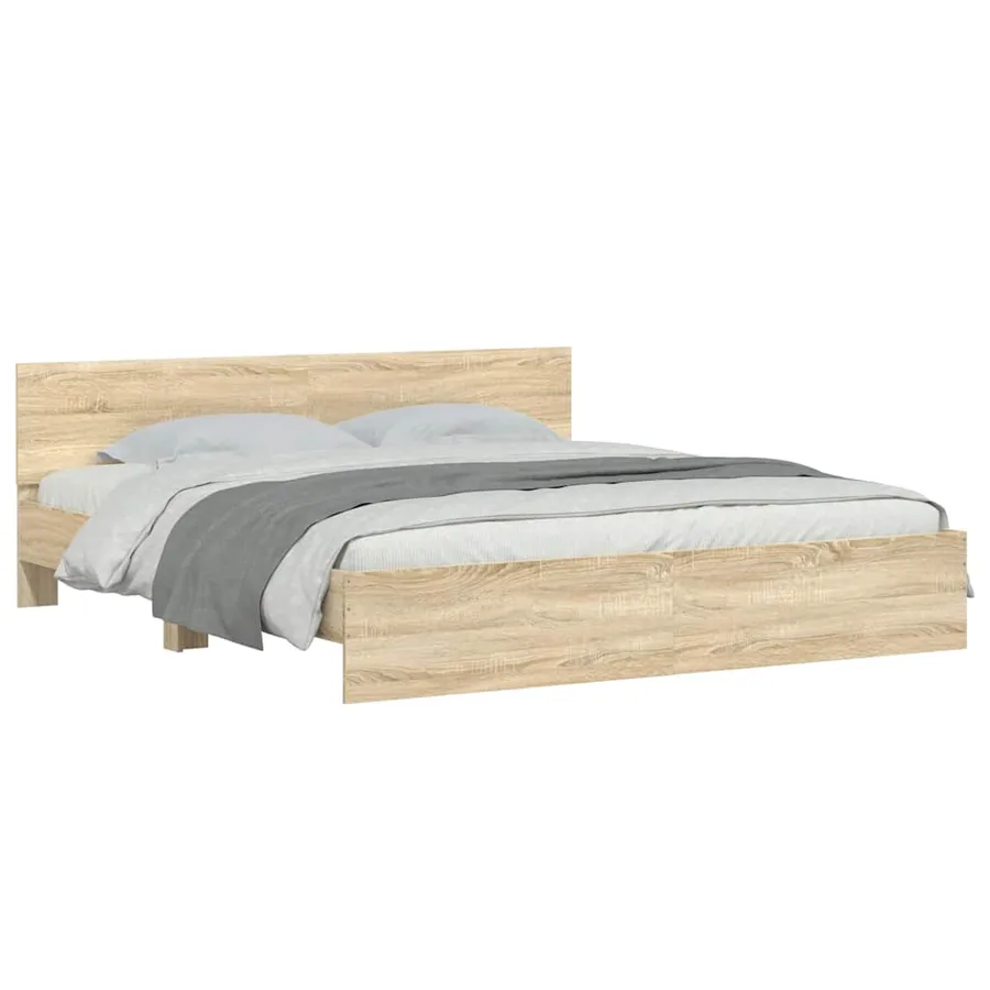 Cadre de lit sans matelas chêne sonoma 200x200 cm - 4