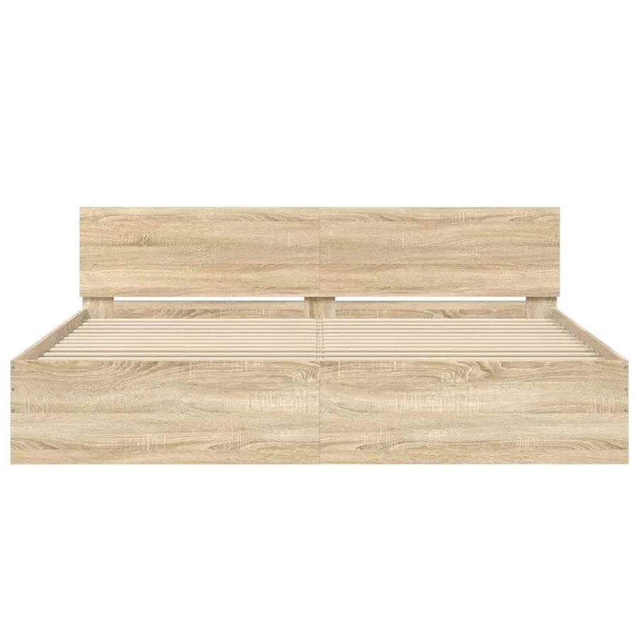 Cadre de lit sans matelas chêne sonoma 200x200 cm - 5